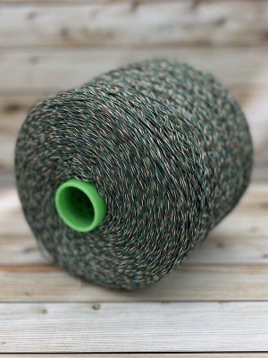Пряжа для вязания 100 гр., Brezza 100% мерсеризованный хлопок 350м100г Меланж (изумрудный)
