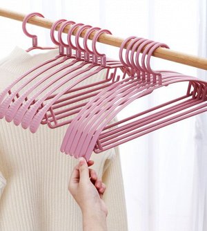 Набор плечиков для одежды (10 шт), полукруглые, цвет розовый