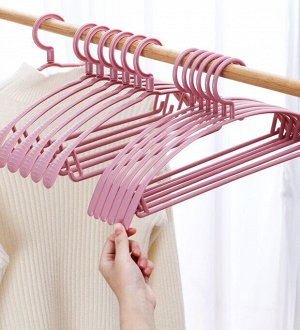 Набор плечиков для одежды (10 шт), с нескользящими, широкими плечами, цвет бежевый