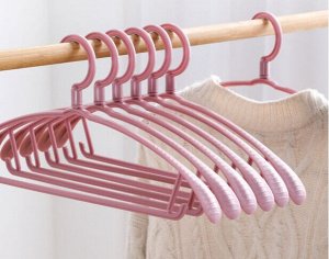 Набор плечиков для одежды (10 штук), с утолщенными, нескользящими и широкими плечами, цвет розовый