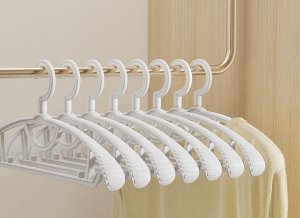 Набор плечиков для одежды (10 штук), с утолщенными, нескользящими и широкими плечами, цвет белый