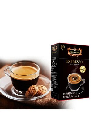 Растворимый черный кофе из зерен Арабики 15*2.5 г (King Coffee ESPRESSO ARABICA)