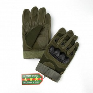 Перчатки тактические "Storm tactic", доп защита пальцев, микс, зелёные