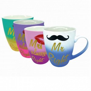 Кружка 330мл фарфор Mr&Ms RIGHT 12шт
