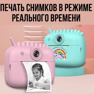 Фотоаппарат с принтером / Детский фотоаппарат с печатью / Черно белое фото