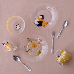 Набор детской посуды Доляна «Лесные забавы», 3 предмета: миска 450 мл, тарелка d=20 см, кружка 200 мл