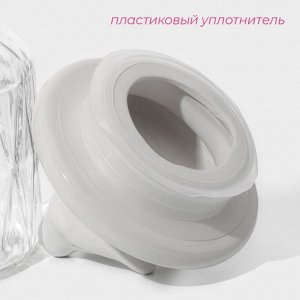 Банка для сыпучих продуктов Доляна «Голубки», 500 мл, 11*17 см, с керамической крышкой, стекло, прозрачная