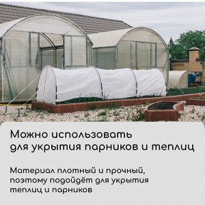 Материал укрывной, 5 ? 3,2 м, плотность 60 г/м?, спанбонд с УФ-стабилизатором, белый, Greengo, Эконом 20 %