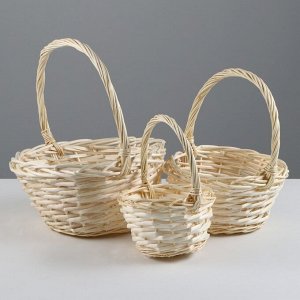 Набор корзин, 3 шт, 24x12x12/29 см, 19x10x10/25 см, 15x9x9/20 см, ива