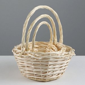 Набор корзин, 3 шт, 24x12x12/29 см, 19x10x10/25 см, 15x9x9/20 см, ива