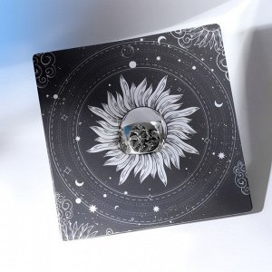 Кольцо «Солнце и Луна» со звёздами, цвет чернёное серебро,16 размер