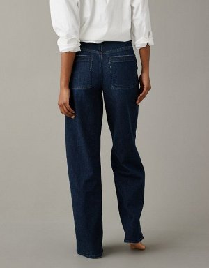 AE Dreamy Drape Stretch Super High-Waisted Baggy Wide-Leg Jean