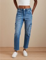 AE Stretch Super High-Waisted Ankle Straight Cargo Jean