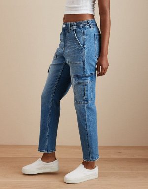 American Eagle AE Stretch Super High-Waisted Ankle Straight Cargo Jean