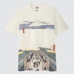 UNIQLO Ukiyo UT - хлопковая футболка с принтом картин Укиё-э - 01 OFFWHITE