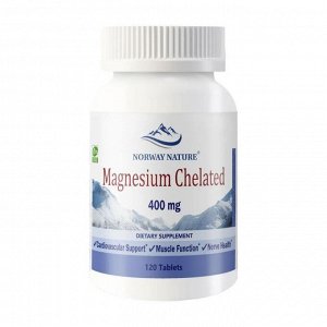 Магний NORWAY NATURE Magnesium Chelated (Glycinate) 200мг - 120 таб.
