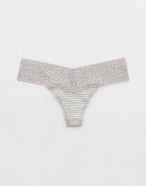 Superchill Vintage Lace Cotton Thong Underwear