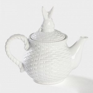 Чайник заварочный Доляна «Зайка», 800 мл, цвет белый