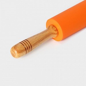 Скалка Доляна «Валенсия», 48?5 см, цвет оранжевый