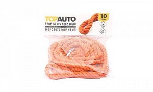 Трос буксировочный для внедорожников канат, скобы, нагрузка до 10т, TOP AUTO, 6 м