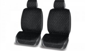 Чехлы-накидки для передних сидений универсальные Алькантара и Экокожа Черный цвет, 4 предмета, AUTOPREMIER Absolute