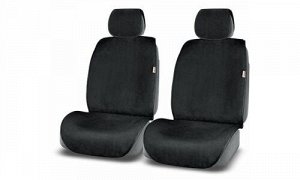 Накидки универсальные для передних сидений Искуственный мех Черный цвет, 2 предмета, Autopremier Antislip
