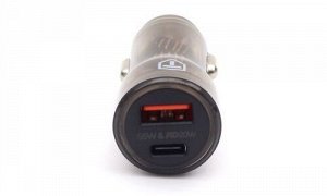 Зарядное устройство в прикуриватель 66 Вт с функциями Power Delivery и Quick Charge, Dual USB Car Charger Adapter, 1xUSB, 1xUSB Type-C