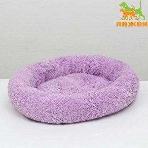 Лежанка для собак и кошек "Уют", мягкий мех, 50 х 42 х 11 см, фиолетовая   9595886