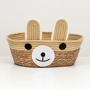 Экологичный лежак "Мишка" для животных  (хлопок+рогоз),  35 х 27 х 13 см, вес до 8 кг