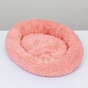 Лежанка для собак и кошек «Уют», мягкий мех, 45 х 35 х 11 см, розовая