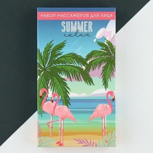 Набор массажеров Гуаша для лица «Summer», кальцит, 10,5 х 19 см