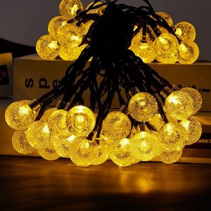 Toveon Гирлянда светодиодная на солнечной батарее Лампочки 50 LED, 9 м