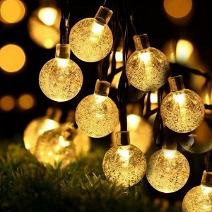 Toveon Гирлянда светодиодная на солнечной батарее Лампочки 50 LED, 9 м
