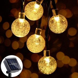 Toveon Гирлянда светодиодная на солнечной батарее Лампочки 50 LED, 9 м