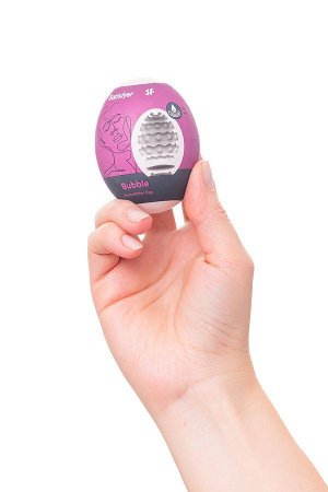 Мастурбатор нереалистичный Satisfyer Egg Single (Bubble), TPE, фиолетовый