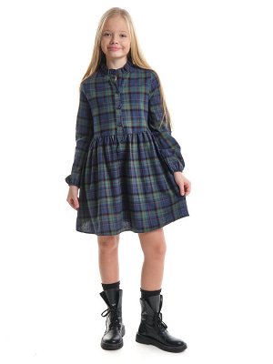 Mini Maxi Платье для девочки (128-146см) UD 8077-1(3) зеленая клетка
