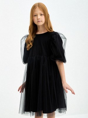 KOGANKIDS Платье для девочки, чёрный