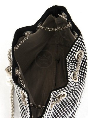 Сумка женская текстиль Ch&K-817 1отд,  плечевой ремень цепочка,  party,  черный 259180