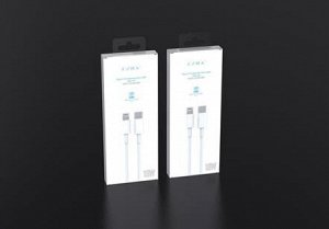 Кабель д/тел Apple (Lightning),Type-C быстрая зарядка Ezra 2,4A 18W 1м белый 1 шт / 500шт / 1
