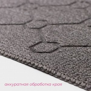 Коврик влаговпитывающий придверный Доляна «Welcome. Молекула», 48x78 см, цвет серый