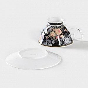 Чайная пара керамическая «Кобальт», 2 предмета: чашка 230 мл, блюдце d=15 см