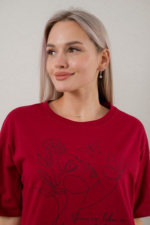 Пижама женская из кулирки Дива бордо