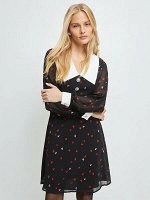 Платье женское черный принт графика