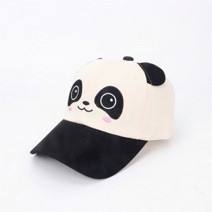 Детская кепка, принт "панда", цвет черный