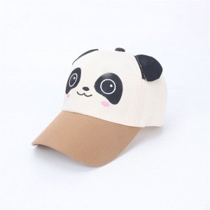 Детская кепка, принт "панда", цвет бежевый