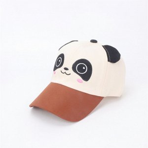 Детская кепка, принт "панда", цвет коричневый