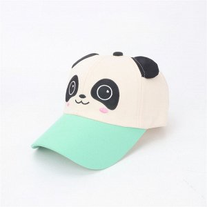 Детская кепка, принт "панда", цвет зеленый