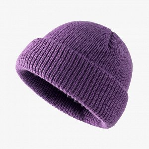 Женская вязаная шапка, цвет фиолетовый