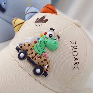 Детская кепка, декор "динозаврик", цвет синий
