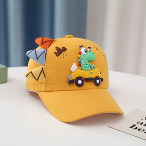 Детская кепка, декор "динозаврик", цвет желтый